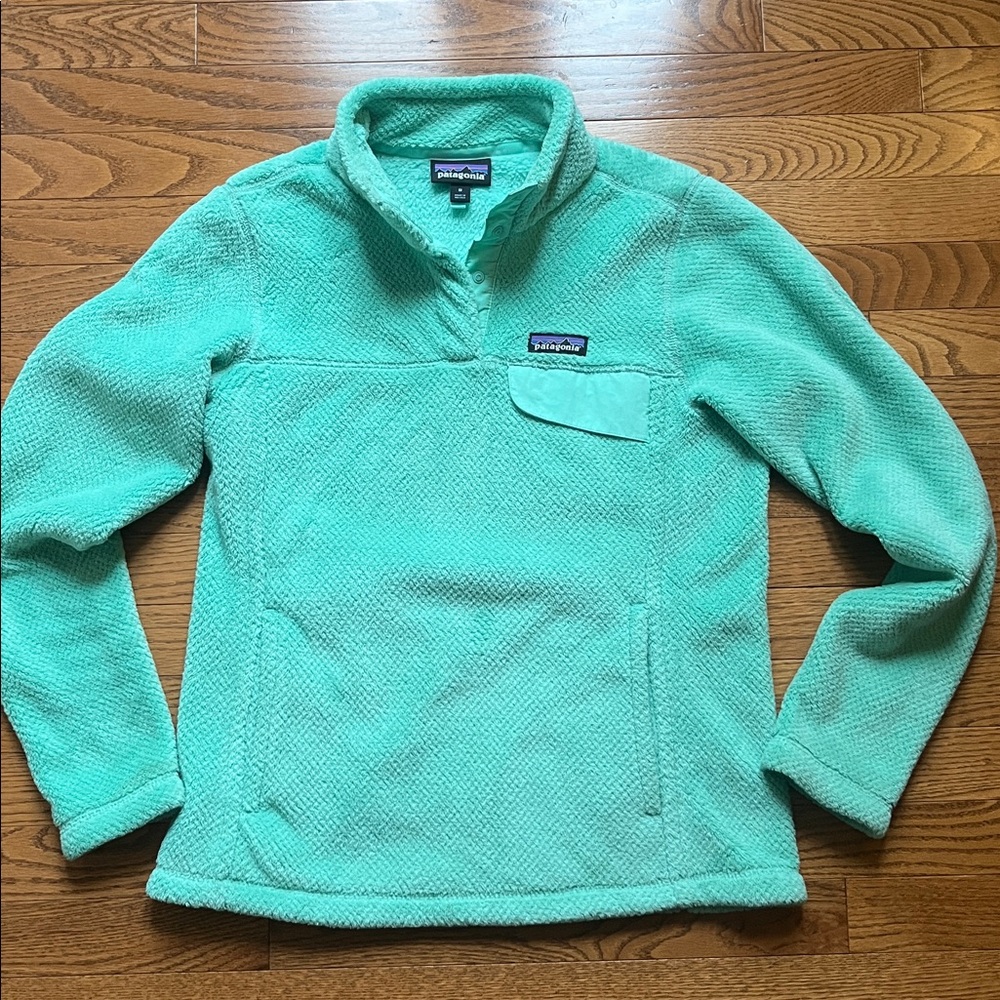 PATAGONIA MINT GREEN POLARTEC THERMAL PRO PULLOVER SIZE M